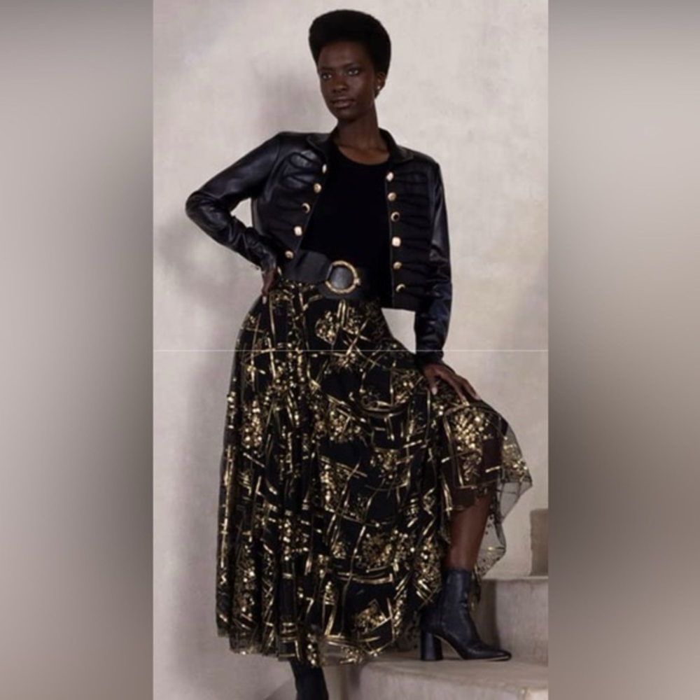 Making the Cut Season 2 Episode 7 Winning Look Andrea's Sequin Skirt NWT Size S - Picture 2 of 14